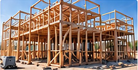 Wood-frame building under construction